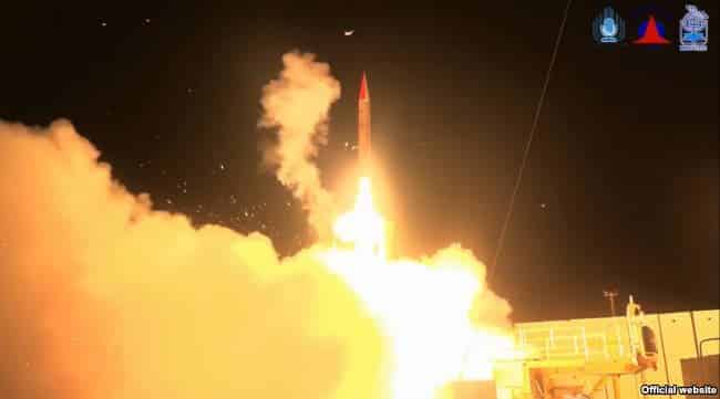 FILE - An Arrow 3 anti-missile interceptor, jointly developed by the Israeli and U.S. governments, is test-fired from central Israel on Feb. 19, 2018.