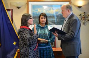 Valerie Nurr'araaluk Davidson was sworn in as Lieutenant Governor on Tuesday. Image-State of Alaska