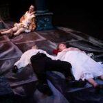 Romeo Montague, Juliet Capulet and Count Paris in the Capulet Tomb, depicted by UAA Department of Theatre and Dance's production of Romeo and Juliet on the main stage at UAA's Fine Arts Building, October 2019. (Photo by James Evans / University of Alaska Anchorage)