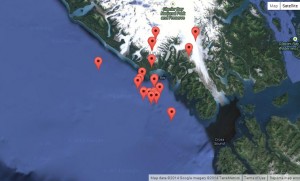 A series of earthquakes occurred in southeast Alaska early Friday morning, the largest being 5.9. Image-Google Maps