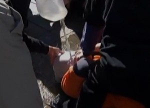 Image of waterboarding, or simulated drowning.