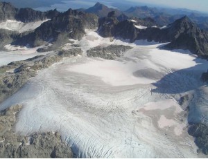 Ahklun Mountain glaciers on the Mt. Waskey massif, late summer 2006. (U.S. Fish and Wildlife Service)