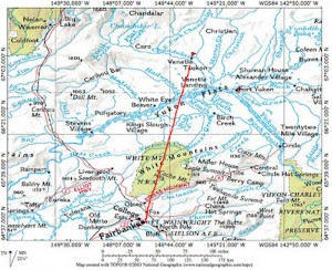 Location of the small community of Venetie in interior Alaska