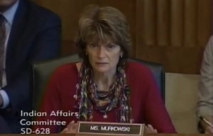 Senator Murkowski speaking at an Indian Affairs Committee hearing