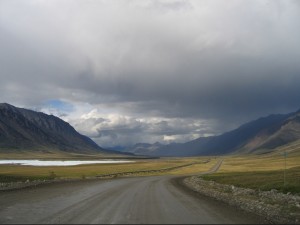 Mile 256 on the Dalton Highway, north of the Continental Divide in the Brooks Range, Alaska. Photo by Micah Bochart