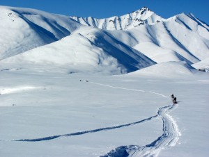 Snow scientist Matthew Sturm took this photo of the Sadlerochit Mountains while on a spring 2014 snowmachine traverse of northern Alaska. Matthew Sturm