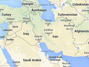Since the ouster and death of Saddam Hussein and the withdrawal of the U.S. forces, Iran has gained influence iwith its neighbor Iraq. Image-Google Maps