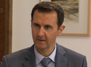Syrian president, Assad speaking with Charlie Rose for 60 minutes interview. Image-Screenshot-CBS