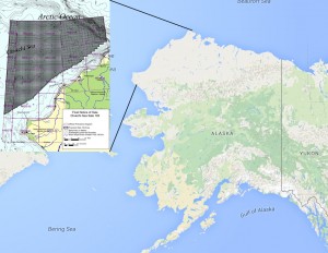 Map showing area of Chukchi Sea OCS Oil and Gas Lease Sale 193.