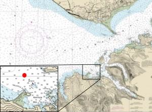 The search for missing Seldovia man, Robert Purpura, ended with the recovery of his remains one mile north of McDonald's Spit on Monday evening. Image NOAA Charts