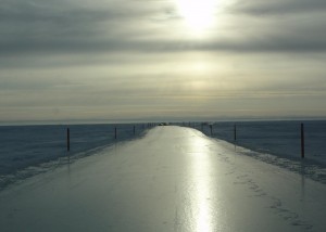 A completed ice road. Photo courtesy of Alaska Department of Natural Resources Division of Mining, Land & Water
