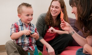 A toddler takes part in early intervention activities at the UW Autism Center.U of Washington