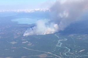 The Card Street Fire photographed from the air as it reached 640 acres in size. Image-Alaska Wildland Fire Information