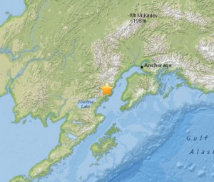 A 6.2 magnitude earthquake hit Cook Inlet on Tuesday evening. Image-NOAA