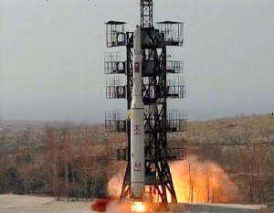North Korea launches a long-range missile in Hamgyeongbukdo province in 2009. (Korean News Service)