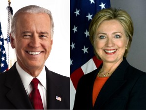 Vice President Joe Biden (l) and Hillary Clinton (r)
