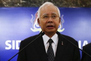 Malaysian Prime Minister Najib Razak tells reporters that debris is from Malaysia airliner.