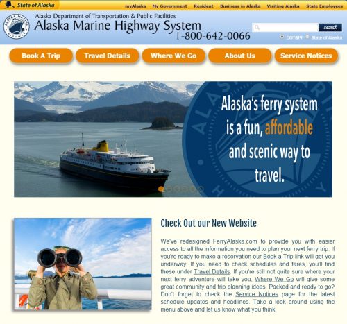 AMHS Redesigns FerryAlaska.com