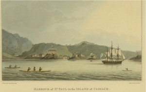 This 1814 print includes an image of the Neva. Credit: Dave McMahan, Sitka Historical Society