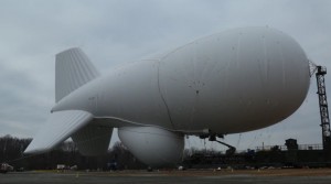 Blimp, similar to the one that broke free of its tethers at the Aberdeen Proving Grounds. (Image-Military video)
