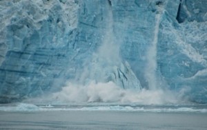 Alaska glaciers on-the-move: here, Hubbard Glacier during a calving event. Credit: SE Alaska Scientific Party
