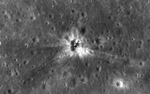 Image of Apollo 16 impact site on the moon. Image credit: NASA/Goddard/Arizona State University