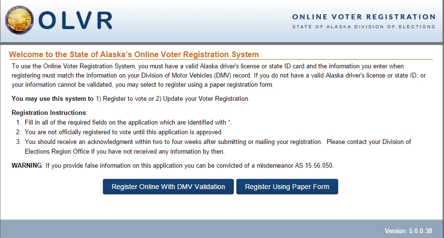 Alaska Division of Elections Rings in the New Year with New Online Voter Registration System and New Language Compliance Manager