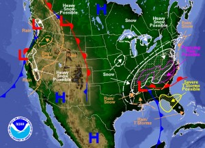 The East Coast is preparing for possible heavy snow. Image-National Weather Service