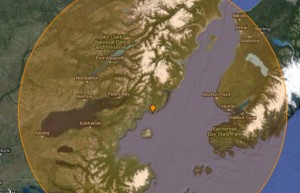 A 7.1 magnitude earthquake struck south-central Alaska at 1:30 am . Image NOAA
