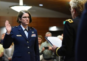 In a ceremony at the Arctic WarriorEvents Center, Colonel Karen Mansfield was promoted to Brigadier General on March 6th. Image-Alaska National Guard