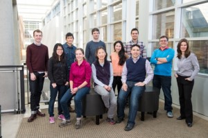 The Molecular Information Systems Lab research team: Front (left to right): Bichlien Nguyen, Lee Organick, Hsing-Yeh Parker, Siena Dumas Ang, Chris Takahashi. Back (left to right): James Bornholt, Yuan-Jyue Chen, Georg Seelig, Randolph Lopez, Luis Ceze, Karin Strauss. Not pictured: Doug Carmean, Rob Carlson, Krittika d’Silva. Credit: Tara Brown Photography/University of Washington