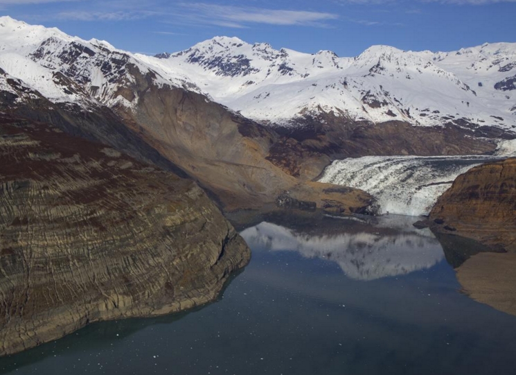 The site of an October landslide in Taan Fiord, within Icy Bay. Image-Chris Larsen