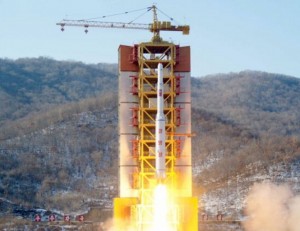 North Korean launch of long-range missile. Image-Kyodo News release