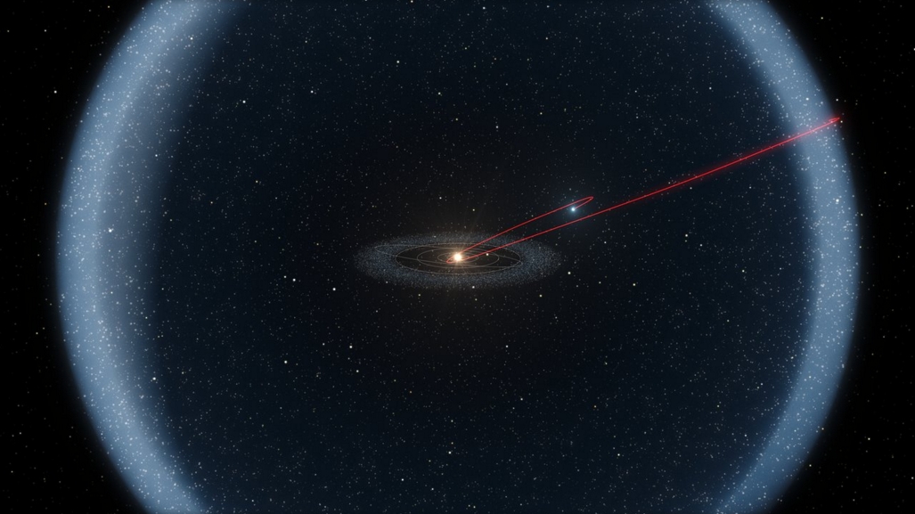 Observations with ESO’s Very Large Telescope, and the Canada France Hawai`i Telescope, show that C/2014 S3 (PANSTARRS) is the first object to be discovered that is on a long-period cometary orbit, but that has the characteristics of a pristine inner Solar System asteroid. It may provide important clues about how the Solar System formed. This diagram shows the probable history of this object in both the inner and outer Solar System over a period of more than four billion years.The majority of this time was spent in the cold outskirts, in the Oort Cloud.Credit: ESO/L. Calçada