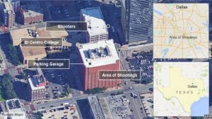 Area in Dallas where shootings occurred