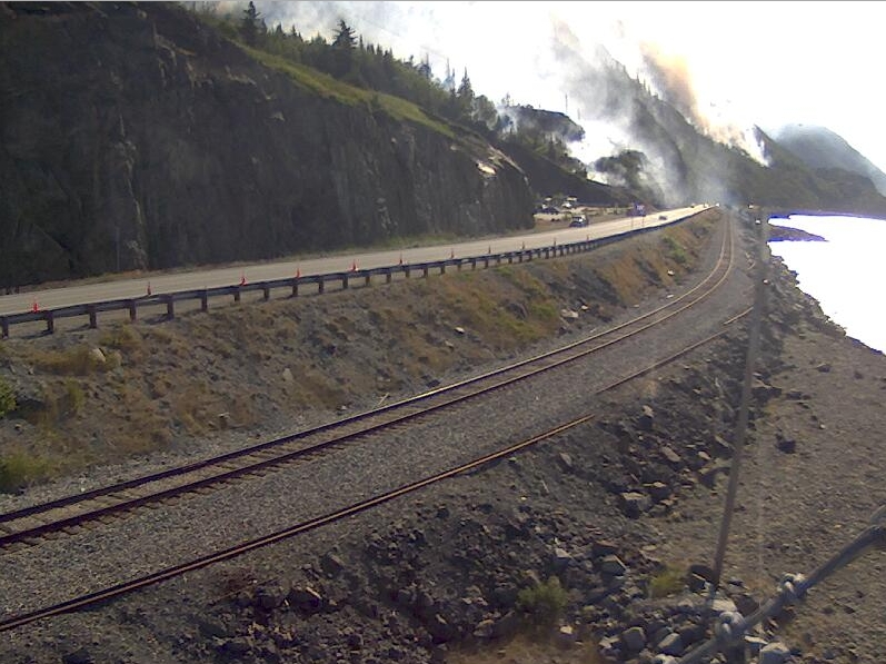 Seward Highway Currently Open in the McHugh Creek Fire Area