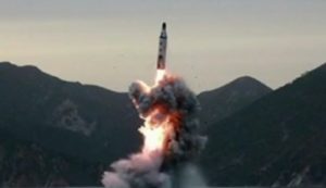 North Korean's April ballistic launch from a submarine.