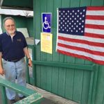 Representative Don Young in Fort Yukon preparing to cast his vote in the 20-16 primary. Image-Office of Rep. Young