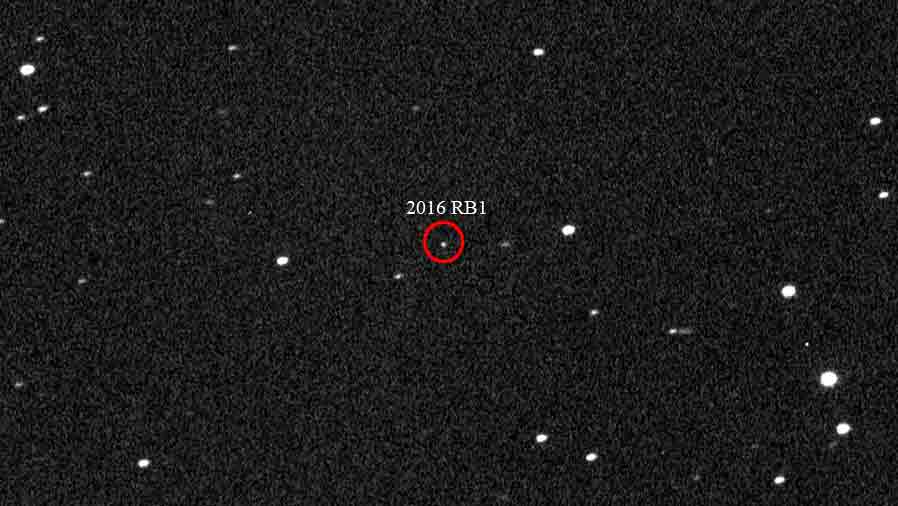 Asteroid 2016 RB1 passed 25,000 miles above the earth last Wednesday. Image-VT/Masi