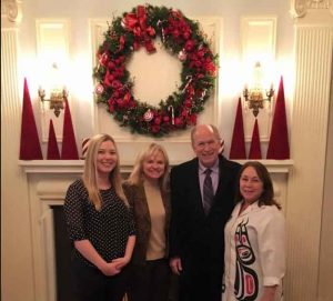 Governor Bill Walker and family at Governor's Mansion 2015 Christmas season. Image-State of Alaska