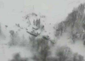 Hotel Rigopiano in Italy covered with snow from deadly avalanche. Image-Screengrab Rep TV video