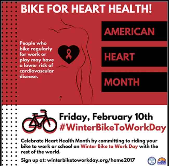 #HeartMonth #WinterBikeToWorkDay