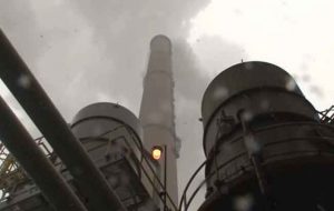CO2 emissions at a power plant. Image-VOA