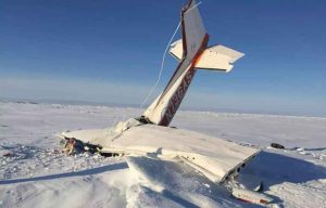 Thomas GZrainger's Cessna 172 was found crashed on the sea ice 10 miles east of Nome. Image-AST
