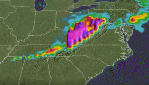 Large storm system moving into eastern Unites States March 1. Image-NASA/JAXA, Hal Pierce