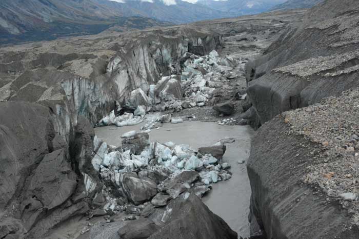 Retreating Yukon Glacier Causes a River to Disappear