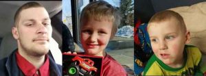 Troopers are seeking information on the whereabouts of Johnathon Eyre and his two sons, Johnathon "LJ" Eyre, age 7 and Jaxson Eyre, age 4. Images-AST
