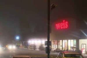 The Weis Market, near Scranton, Penn. in the aftermath of the shooting. Image-ABC screengrab.