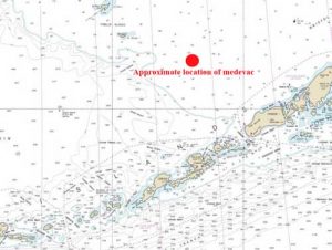 Approximate location of USCG medevac. Image-NOAA Charts