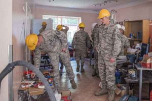 Alaska Air Guardsmen from the 176th Civil Engineer Squadron and support units repair a children’s rehabilitation center in Riga, Latvia during their two-week annual training. Image-MVA